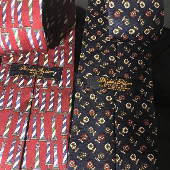 Brooks Brothers Silk Ties Mens Neckwear Stripes Striped Office Business Couture - Picture 3 of 5